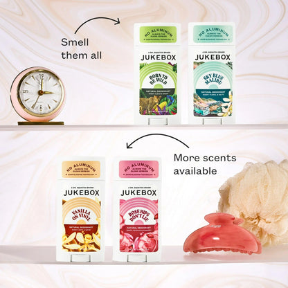 JUKEBOX Natural Deodorant for Women – Born to Be Wild Scent, Aluminum-Free, No Baking Soda, 2.65oz, 3 Pack