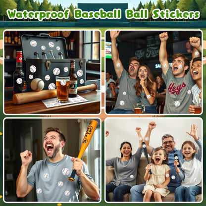 JULMELON 512Pcs Baseball Stickers for Kids – Water-Repellent, Self-Adhesive Helmet Stickers for Bottles, Notebooks & Scrapbooks