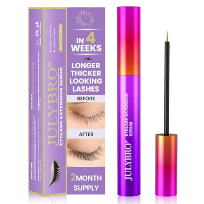 JULYBRO Advanced Eyelash Growth Serum – Fuller, Longer Lashes | Safe for Sensitive Eyes & Extensions (3mL)