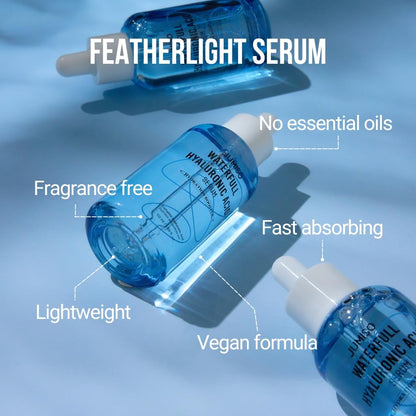 JUMISO Waterfull Hyaluronic Acid Serum – Hydrating Facial Serum for All Skin Types | Vegan, Fragrance-Free | 50 ml