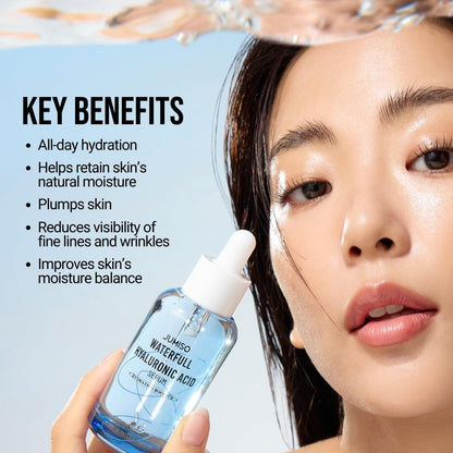 JUMISO Waterfull Hyaluronic Acid Serum – Hydrating Facial Serum for All Skin Types | Vegan, Fragrance-Free | 50 ml