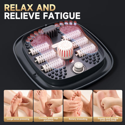 Junatuqiu Deluxe Heated Foot Bath Spa — Temperature Control & Shiatsu Rollers