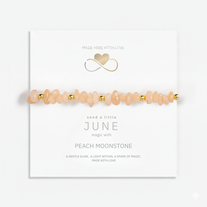 Peach Moonstone Bracelet and Earring Set