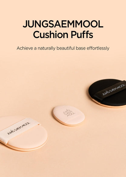 JUNG SAEM MOOL Cushion Puff Set (10p) Black — Hybrid Rubicelle Puffs for Smooth, Even Coverage