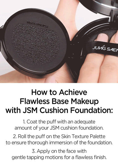 JUNG SAEM MOOL Cushion Puff Set (10p) Black — Hybrid Rubicelle Puffs for Smooth, Even Coverage