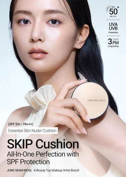 JUNG SAEM MOOL SPF Essential Skin Nuder Cushion (21 Medium) – Natural Finish, SPF50 Broad Spectrum | Refill Not Included