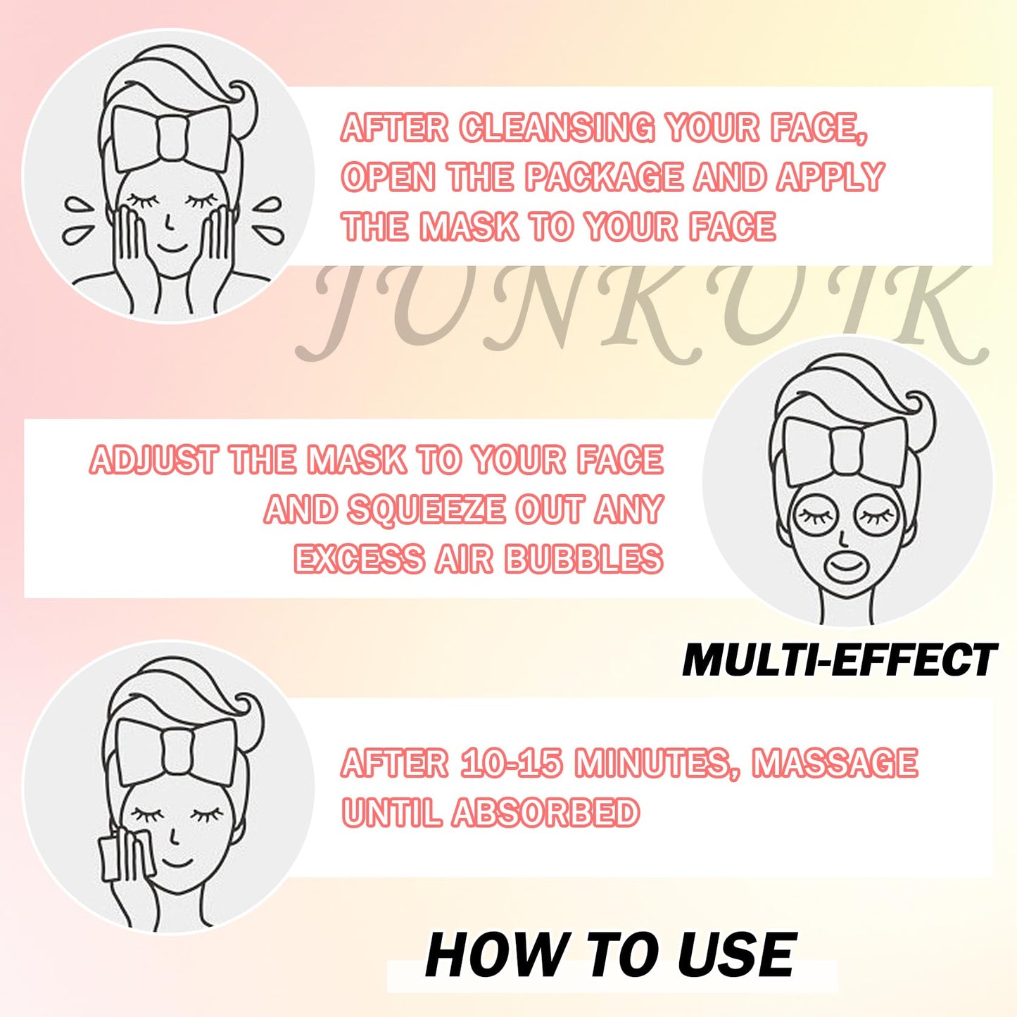 JunKuJK 30-Piece Hydrating Facial Sheet Mask Set | Moisturizing Skincare Gift Kit for All Skin Types