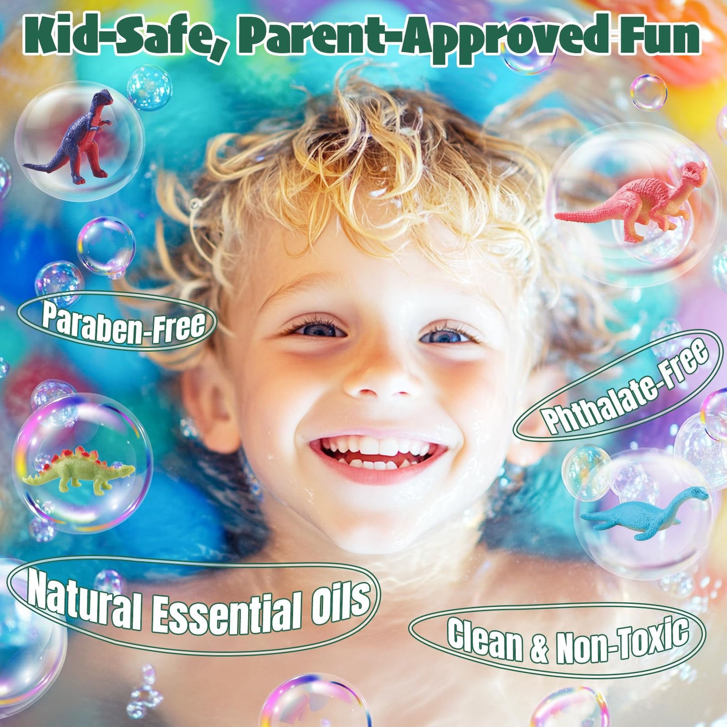 JuraFizz Dinosaur Bath Bombs for Kids – 20 Pack with Surprise Inside & Exclusive Dino Toys