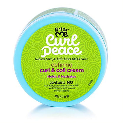 Just For Me Curl Peace Defining Curl & Coil Cream (3 Pack) – Holds & Hydrates with Flaxseed, Avocado & Castor Oil