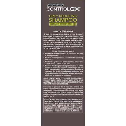 Just for Men Control GX Grey-Reducing 2-in-1 Shampoo & Conditioner with Keratin – 4 Fl Oz (Packaging May Vary) - 3 Pack