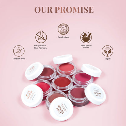 Just Herbs Organic Creamy Matte 3-in-1 Lip & Cheek Tint – Soft Nude, Vegan & Chemical-Free