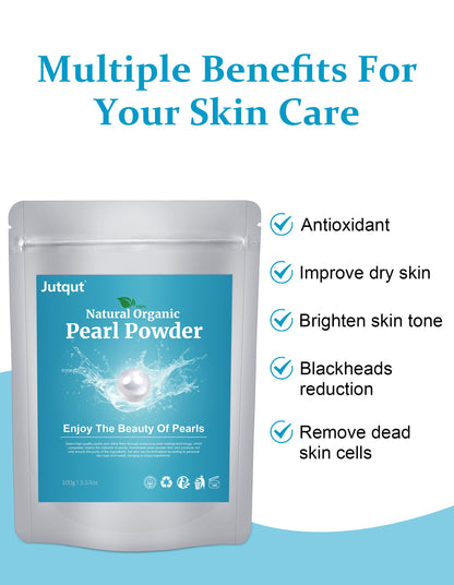 Jutqut Freshwater Pearl Powder - 2PCS Organic DIY Skincare, Natural Exfoliant & Pore Refining Mask