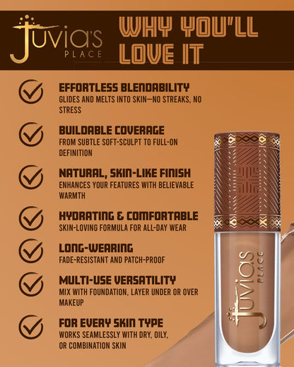 Juvia's Place Bronzed Liquid Bronzer Biscotti – Buildable, Easy Blend for Natural Contour