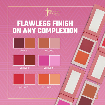 Juvia's Place Blushed Duo Blush Volume5 – Two-Tone, Buildable Pressed Mineral Powder for All Skin Tones