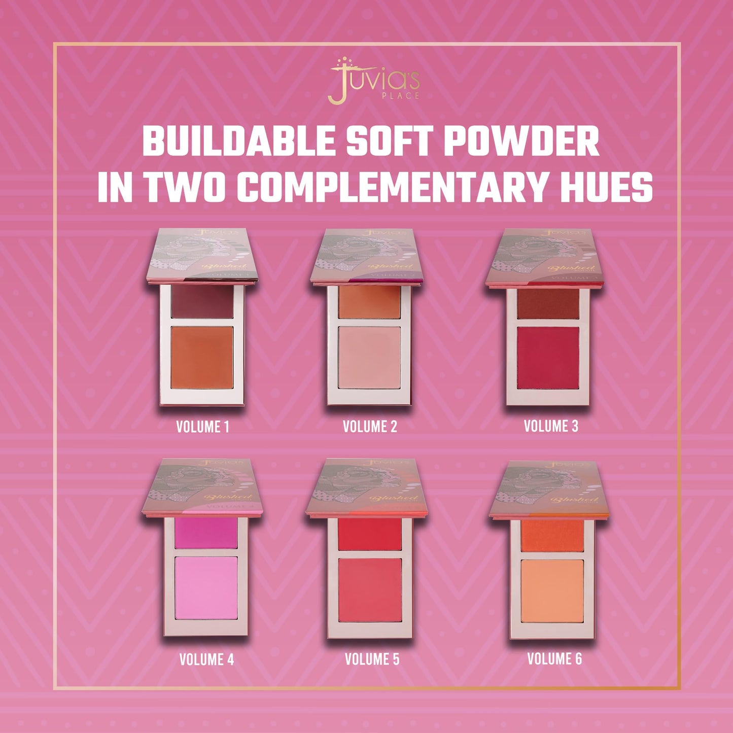 Juvia's Place Blushed Duo Blush Volume4 – Two-Tone Pigmented Mineral Powder for All Complexions