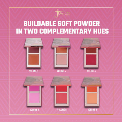 Juvia's Place Blushed Duo Blush Volume4 – Two-Tone Pigmented Mineral Powder for All Complexions