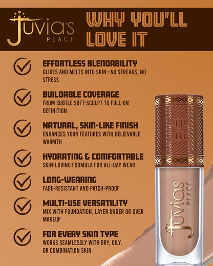 Juvia's Place Bronzed Liquid Bronzer Cinnamon - Buildable, Easy-Blend Face Bronzer