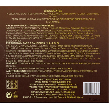 Juvia's Place The Chocolates Palette – Rich Tan & Auburn Shades (Shades of 6)