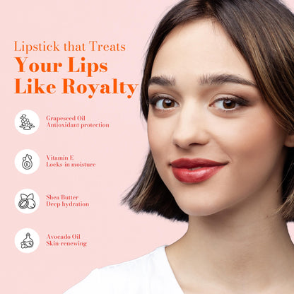 Juwel Frosted Finish Lipstick – Starlet | Long-Wear Moisture-Rich Matte with Natural Minerals