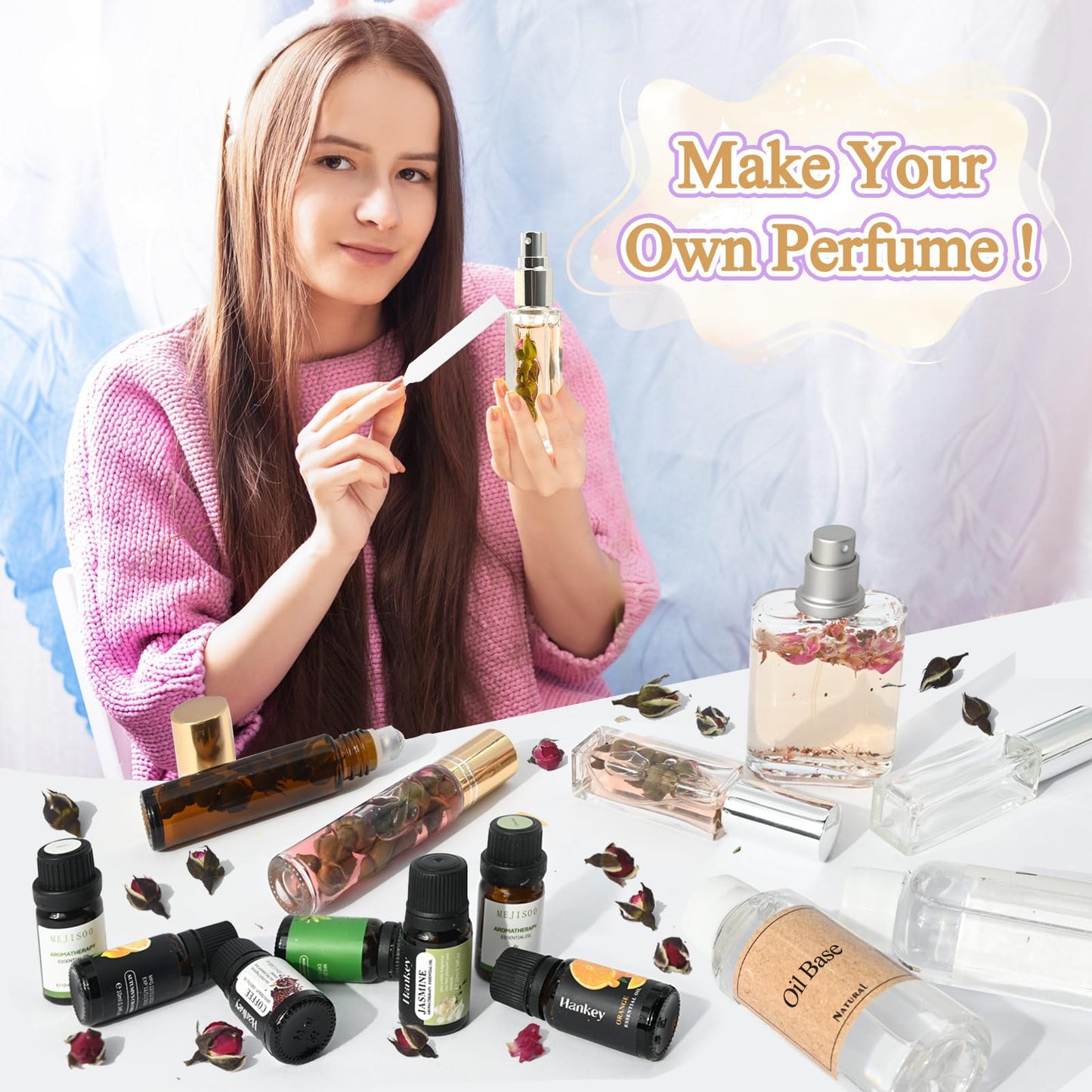 JUYRLE Perfume Making Kit – DIY Roller Perfume Set for Women | Create Your Own Scent