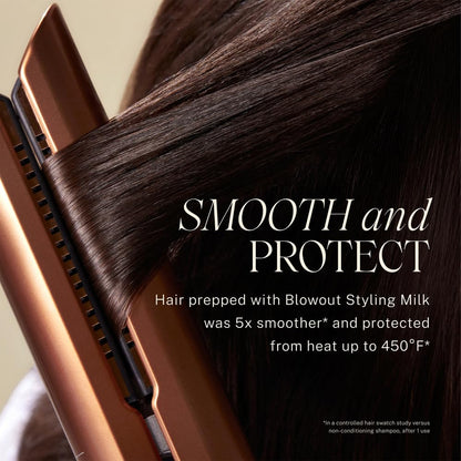 JVN Complete Blowout Styling Milk – Travel Size, Frizz Control, Heat Activated, Silicone Free