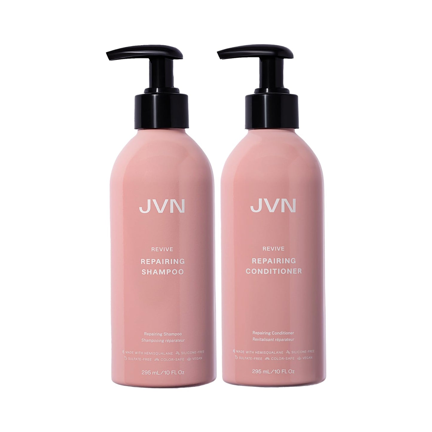 JVN Revive Repairing Shampoo & Conditioner Set – Strengthen Damaged or Color-Treated Hair | Silicone & Sulfate Free