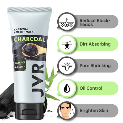 JVR Charcoal Peel-Off Mask for All Skin Types – Cleanse & Refresh