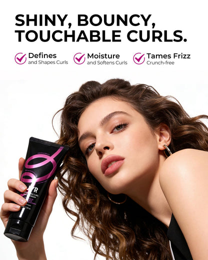 JVR Curl Cream for Curly Hair – 2-in-1 Defining, Hydrating Curl Cream with Coconut Oil & Vitamin E | Anti-Frizz & Heat Protectant (7.05oz)