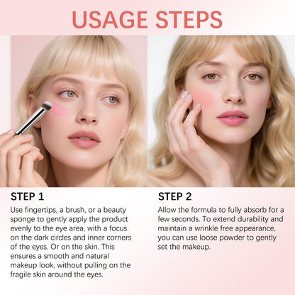 JVXZTO Under Eye Brightener Concealer – Pink for Light/Medium Skin, Brightens, Corrects Dark Circles, Waterproof Primer