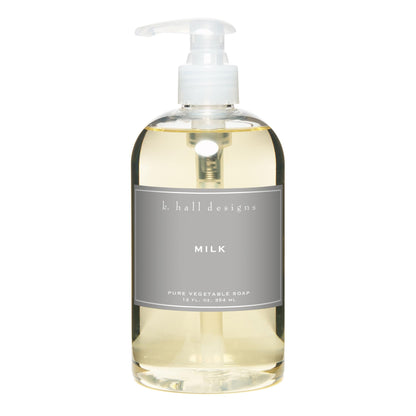 K. Hall Designs Milk Liquid Hand Soap – Soothing Coconut Vanilla, Plant-Based Formula, 12 fl oz