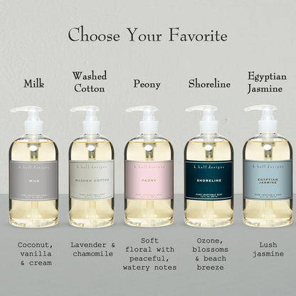K. Hall Designs Milk Liquid Hand Soap – Soothing Coconut Vanilla, Plant-Based Formula, 12 fl oz