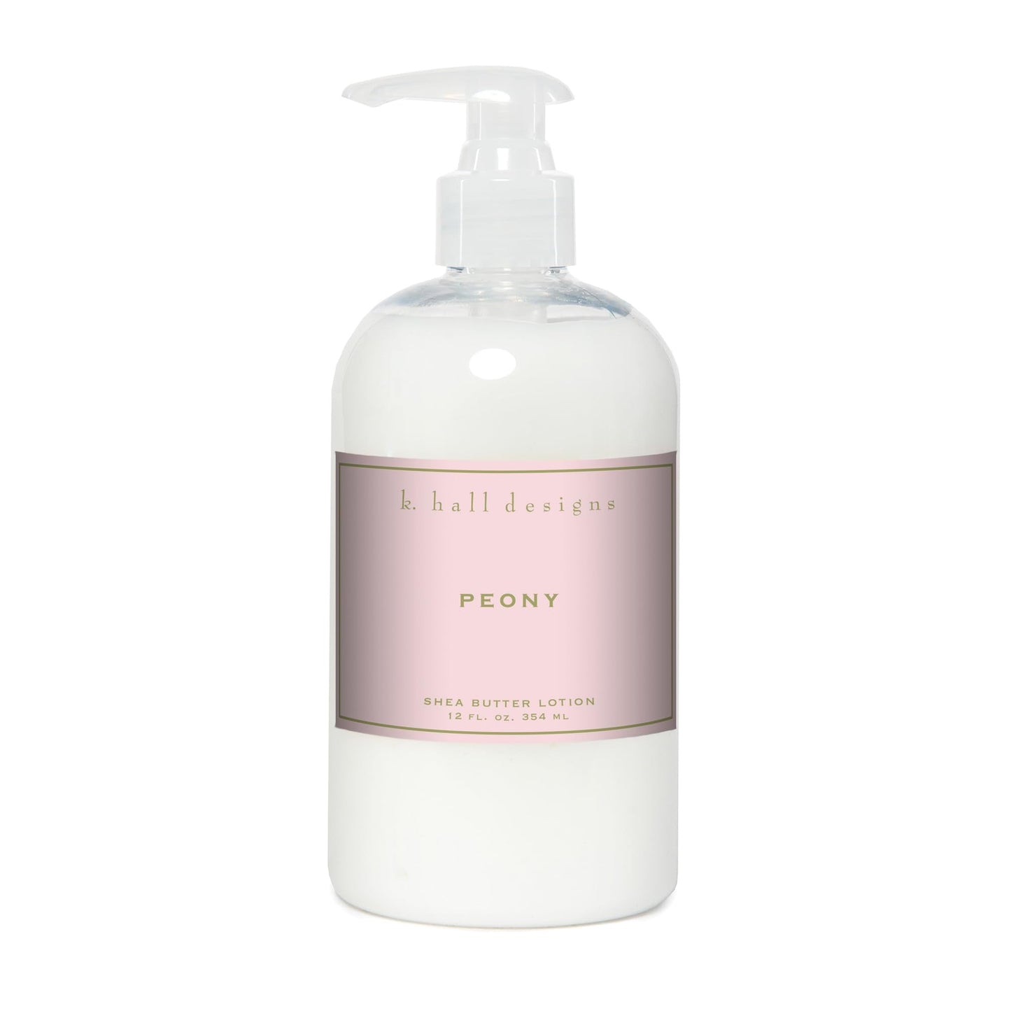 K. Hall Designs Peony Scented Shea Butter Lotion – Dry Skin Moisturizer, Peaceful Peony Floral Scent, 12oz