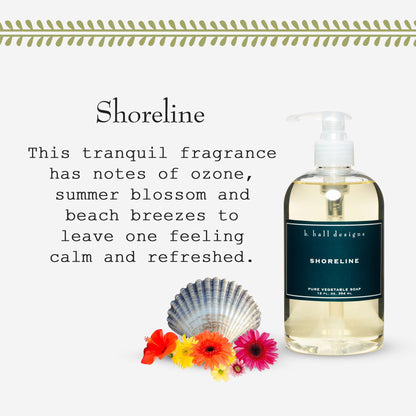K. Hall Designs Shoreline Hand Soap – Ocean-Inspired, Plant-Based, 12 fl oz