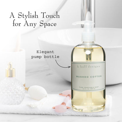 K. Hall Designs Washed Cotton Hand Soap – Lavender & Chamomile, 12 oz