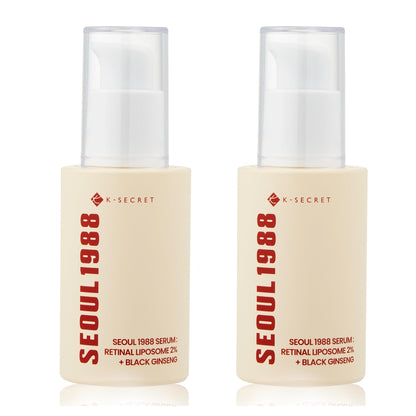 K-SECRET SEOUL 1988 Retinal Serum – 2% Retinal Liposome for Anti-Aging Face Care (2-Pack, 30mL)