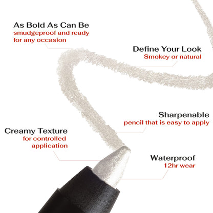 K7L Silver Shimmer Eyeliner Pencil - Waterproof, 12-Hour Wear - Disco