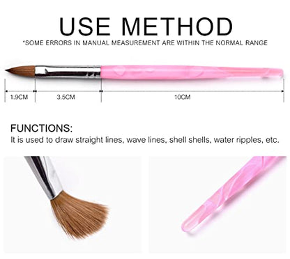 KADS Kolinsky Sable 2-Way Nail Art Brush & Dotting Pen – 5-Pc French Manicure Set