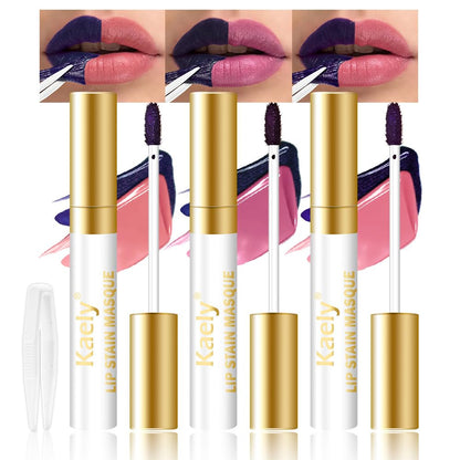 Kaely 3-Piece Lip Stain Peel-Off Masque – Long-Wear Matte Tint (Vegan & Cruelty-Free) A-01/A-02/A-03