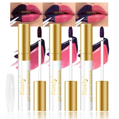 Kaely Lip Stain Peel-Off Masque Set D-10+11+12 – Matte, Waterproof, Vegan