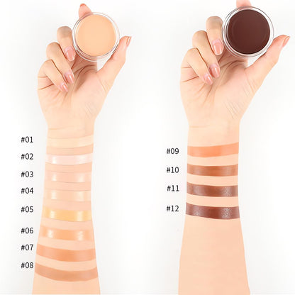 Kaely 2Pcs Cream Pot Concealer Set 03+04 | Full Coverage, Waterproof Palette with Brush