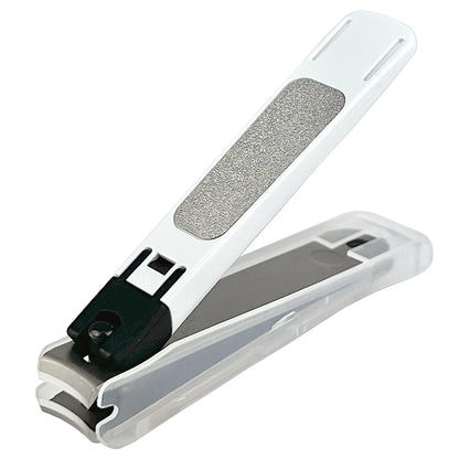 Kai Nail Clippers Type 001S White Stainless Steel with Catcher & File – Made in Japan