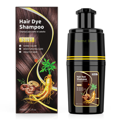 KAISASA Hair Dye Shampoo 3-in-1 Chestnut Brown – Safe, Easy Grey Coverage