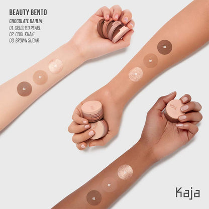 KAJA Beauty Bento 08 Chocolate Dahlia – 3-Color Eyeshadow Palette (Mosaic Chrome, Shimmer, Matte)