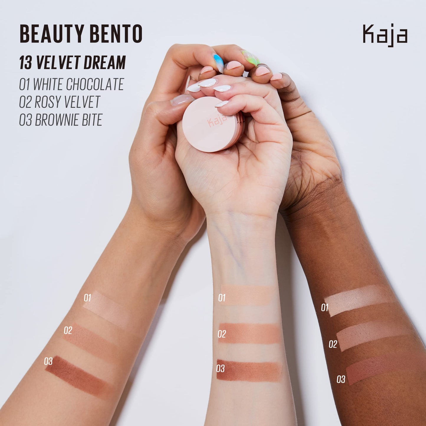 KAJA Beauty Bento Collection: Bouncy Eyeshadow Trio in Burnt Sandy Brown Tones | Travel Size 0.03 oz