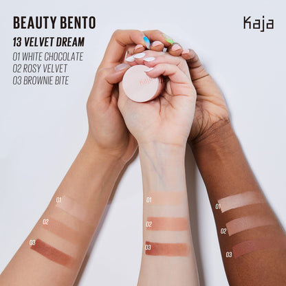 KAJA Beauty Bento Collection: Bouncy Eyeshadow Trio in Burnt Sandy Brown Tones | Travel Size 0.03 oz