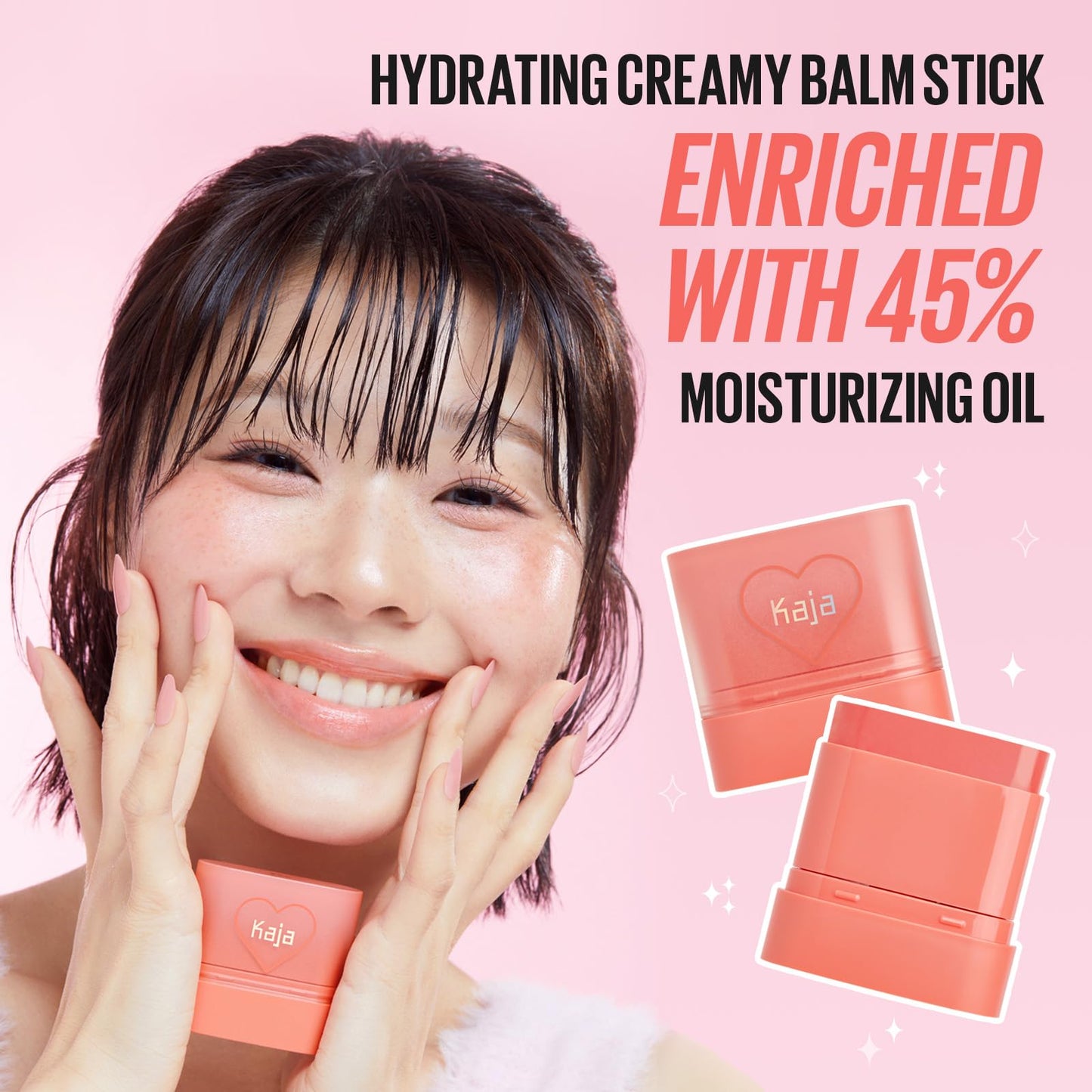 KAJA Cheek & Lip Dewy Bar 06 Grapefruit Gelato – Creamy Multistick with 45% Moisturizing Oil