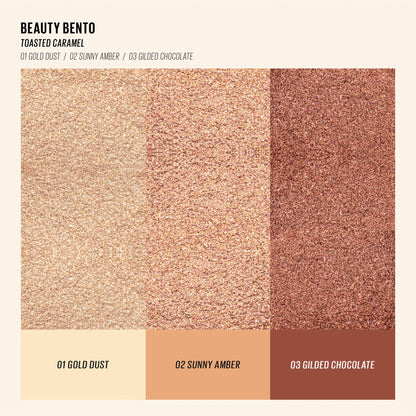 KAJA Eye Bento Collection - Bouncy Eyeshadow Trio in Gilded Bronze Tones | Toasted Caramel 03 Travel Size (0.03 oz) | Allure Best of Beauty 2019