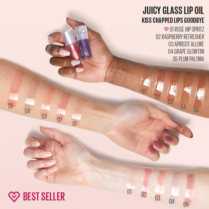Kaja Juicy Glass Lip Oil 02 Raspberry Refresher | Hydrating, Lightweight Lip Plumper