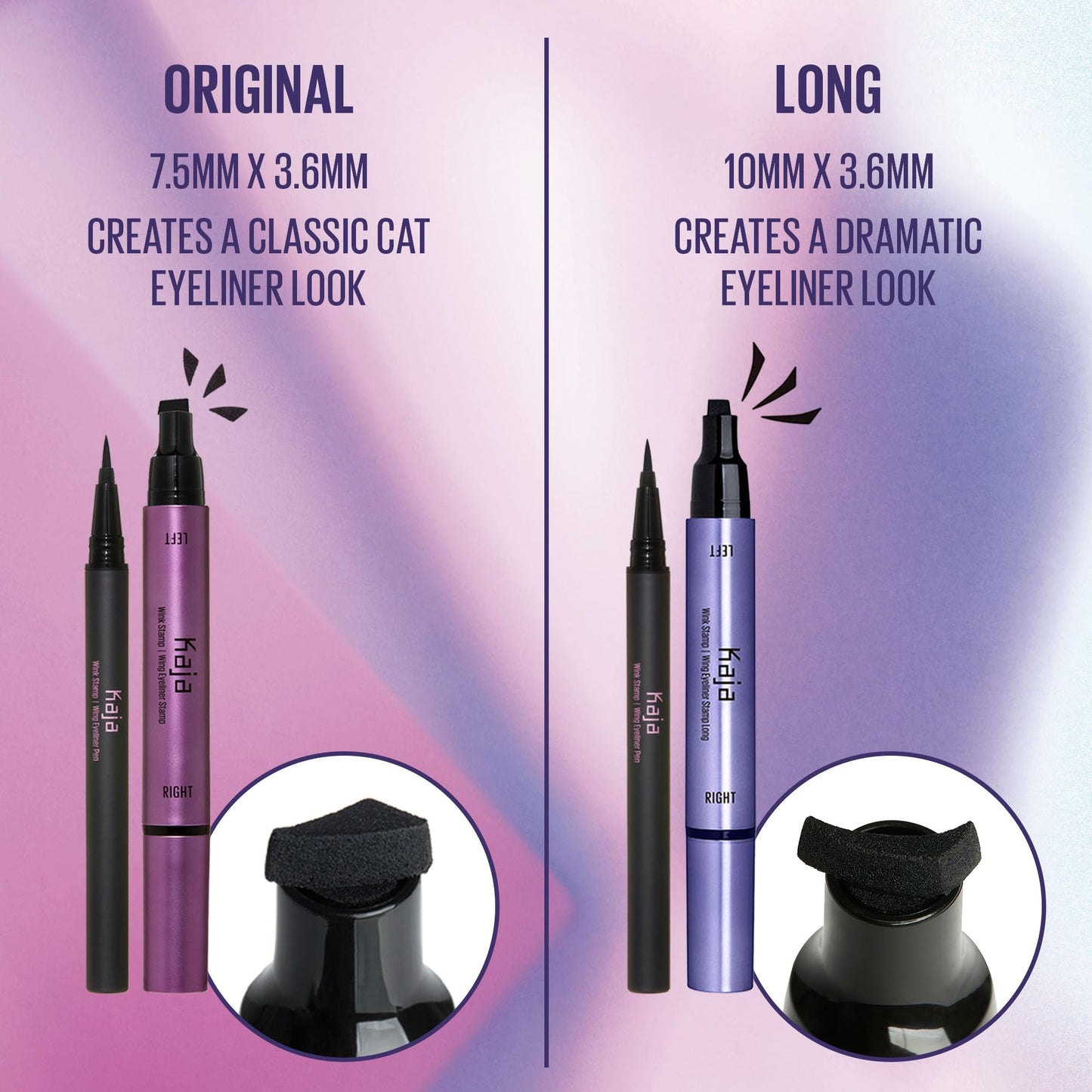 KAJA Winged Eyeliner Set: Wink Stamp Original | Avocado Extract, Waterproof, Matte Finish