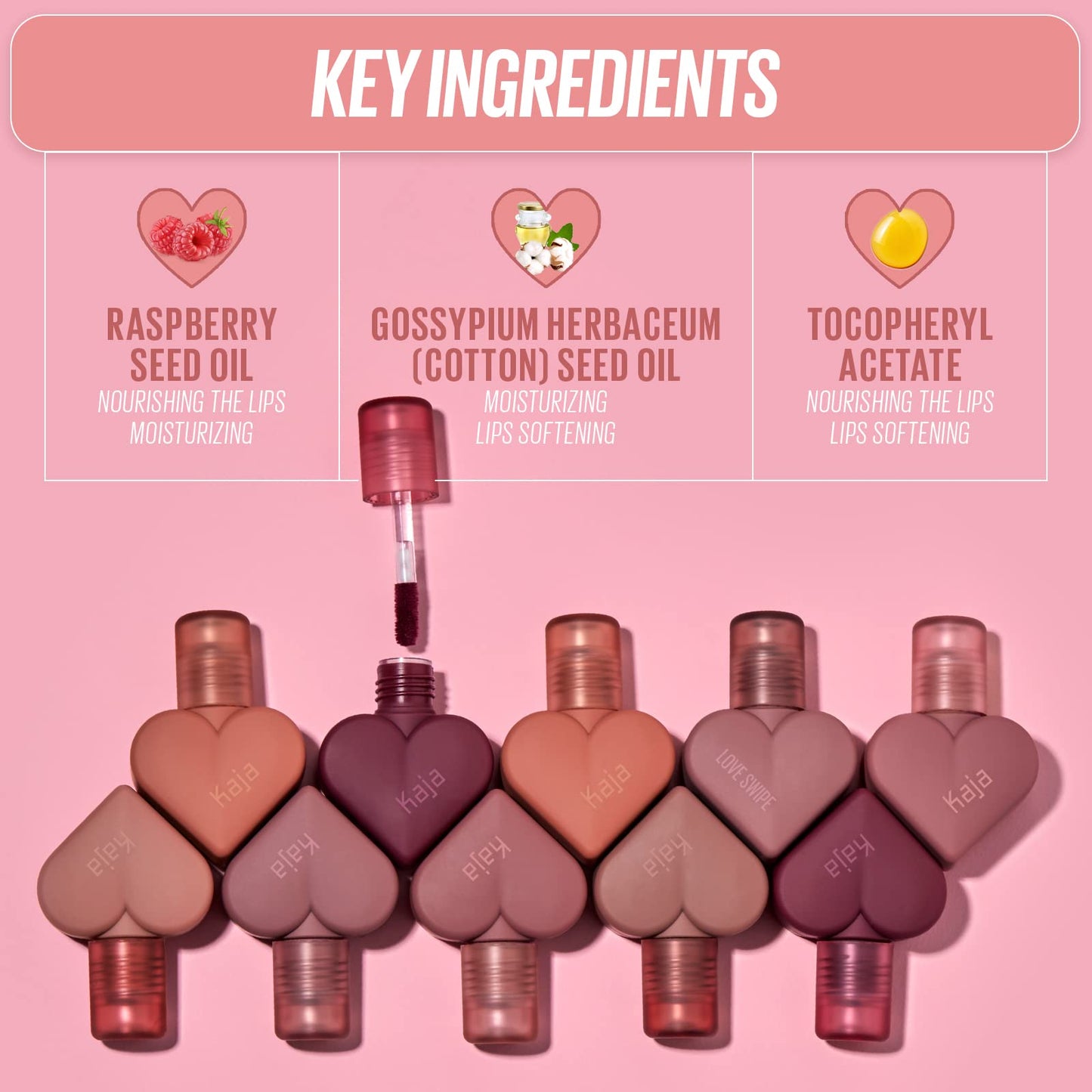 Kaja Lip Mousse Love Swipe 05 I'm Melting | Buildable Velvet Finish with Raspberry Seed Oil & Vitamin E | 0.22 oz